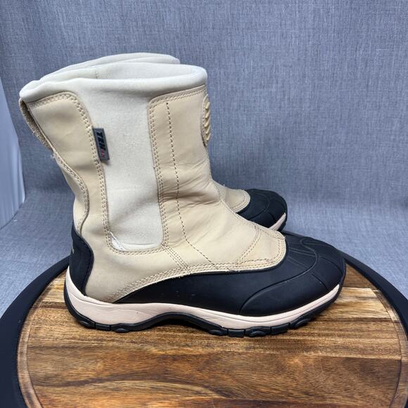 LL Bean Women's 9.5 Boots Tek 2.5 Primaloft Winter Beige Tan Black - Picture 1 of 7